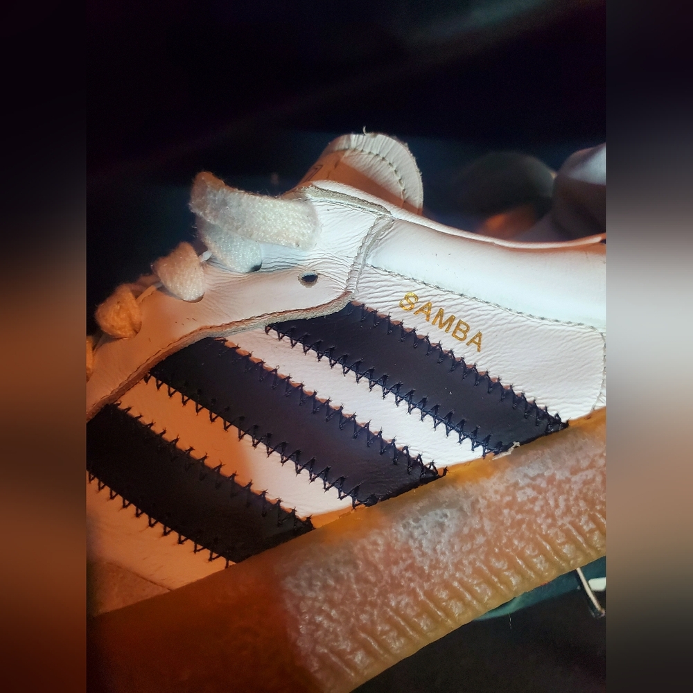 Adidas Women's Samba Classic White Black Sneakers - Picture 3 of 7